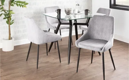Diana Dining Chairs: Set of 2 in Black, Grey by Lumisource