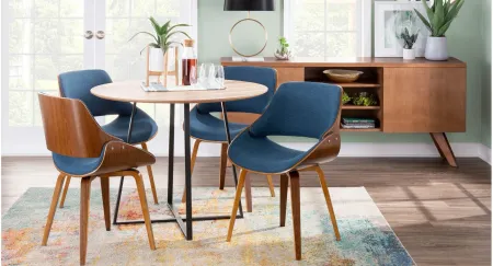 Fabrizzi Dining Chair in Walnut, Blue by Lumisource