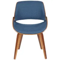 Fabrizzi Dining Chair in Walnut, Blue by Lumisource