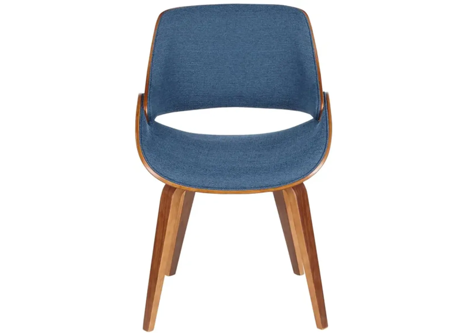 Fabrizzi Dining Chair in Walnut, Blue by Lumisource