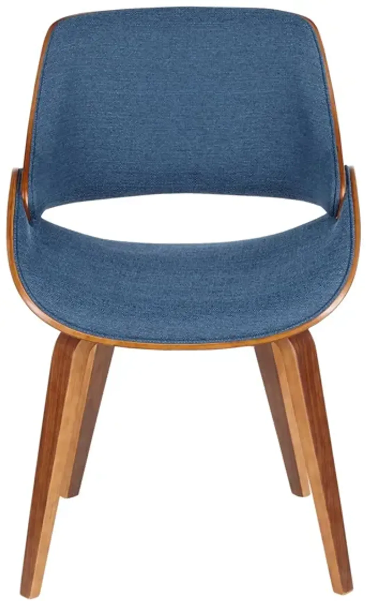 Fabrizzi Dining Chair in Walnut, Blue by Lumisource