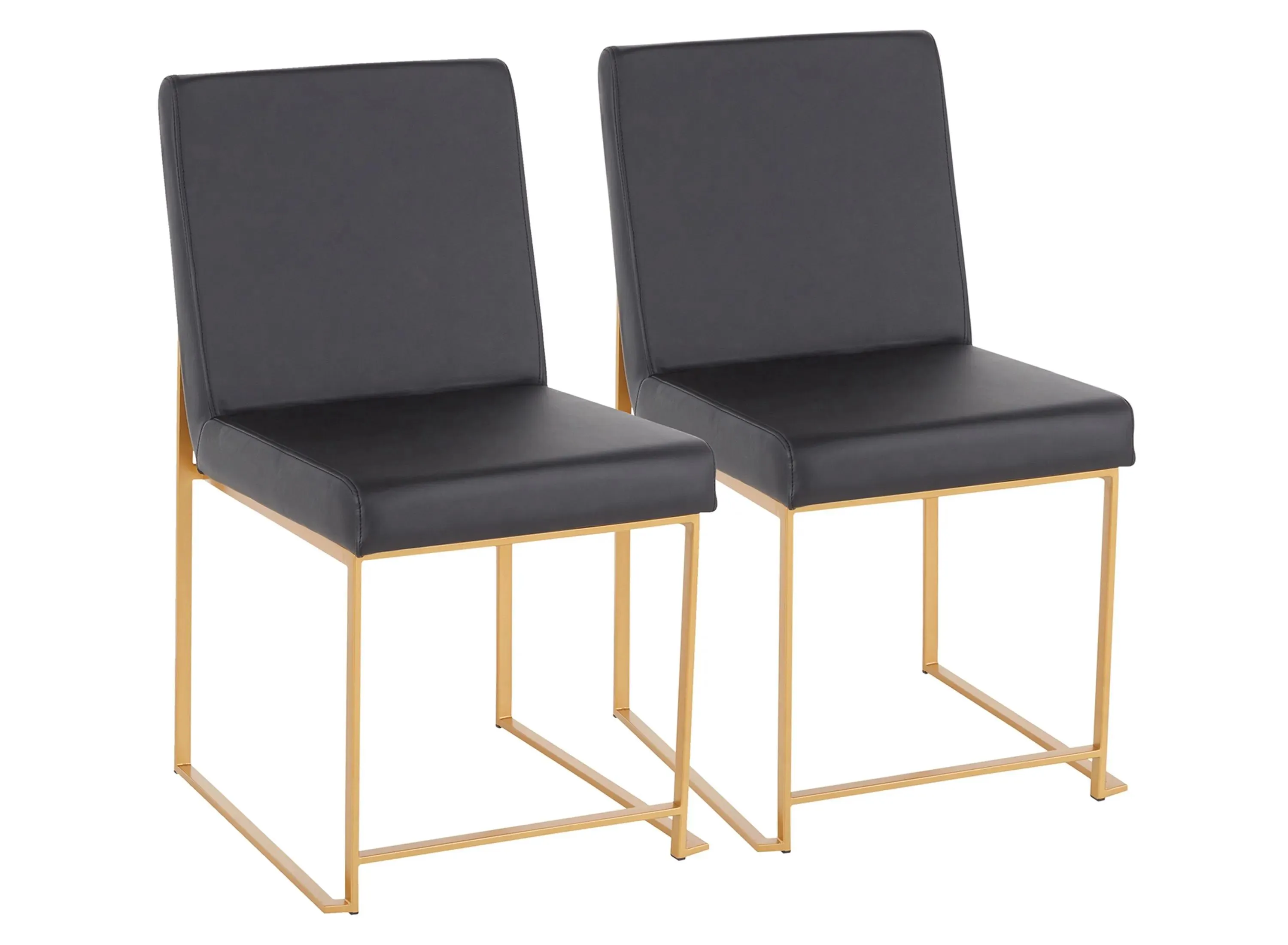 Fuji Dining Chairs: Set of 2 in Gold, Black by Lumisource