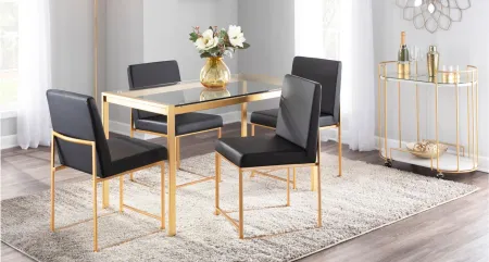 Fuji Dining Chairs: Set of 2 in Gold, Black by Lumisource