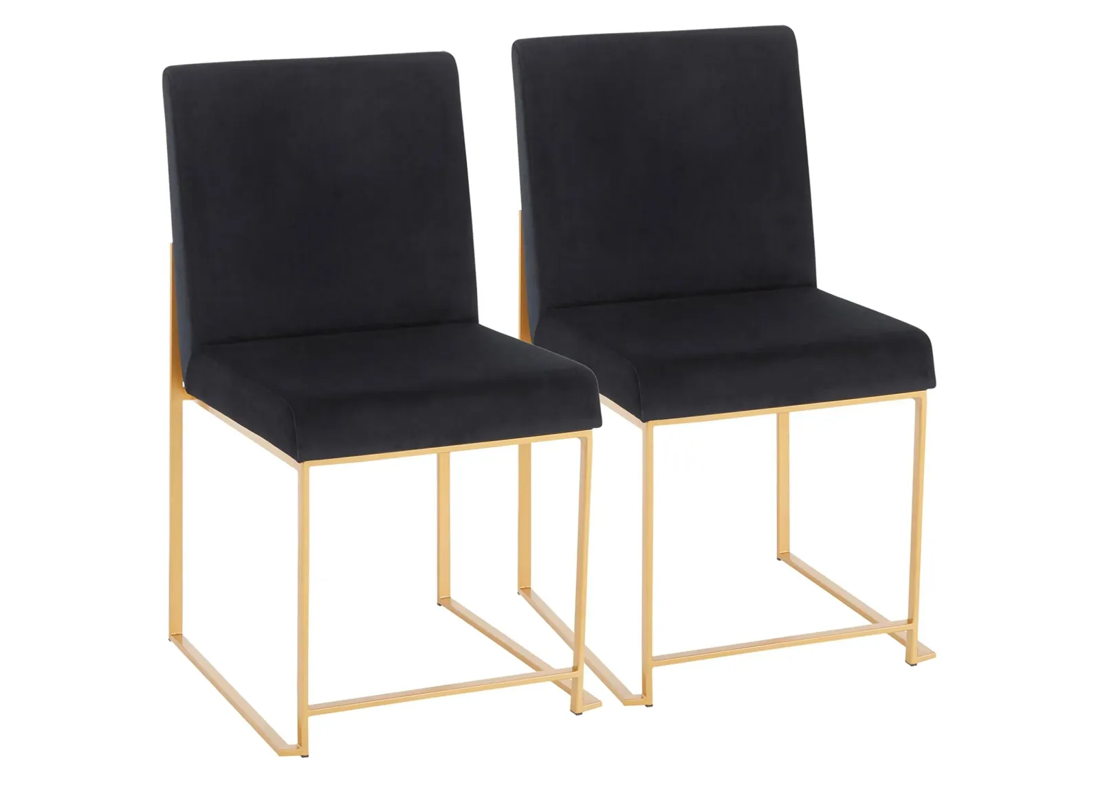 Fuji Dining Chairs: Set of 2 in Gold, Black by Lumisource