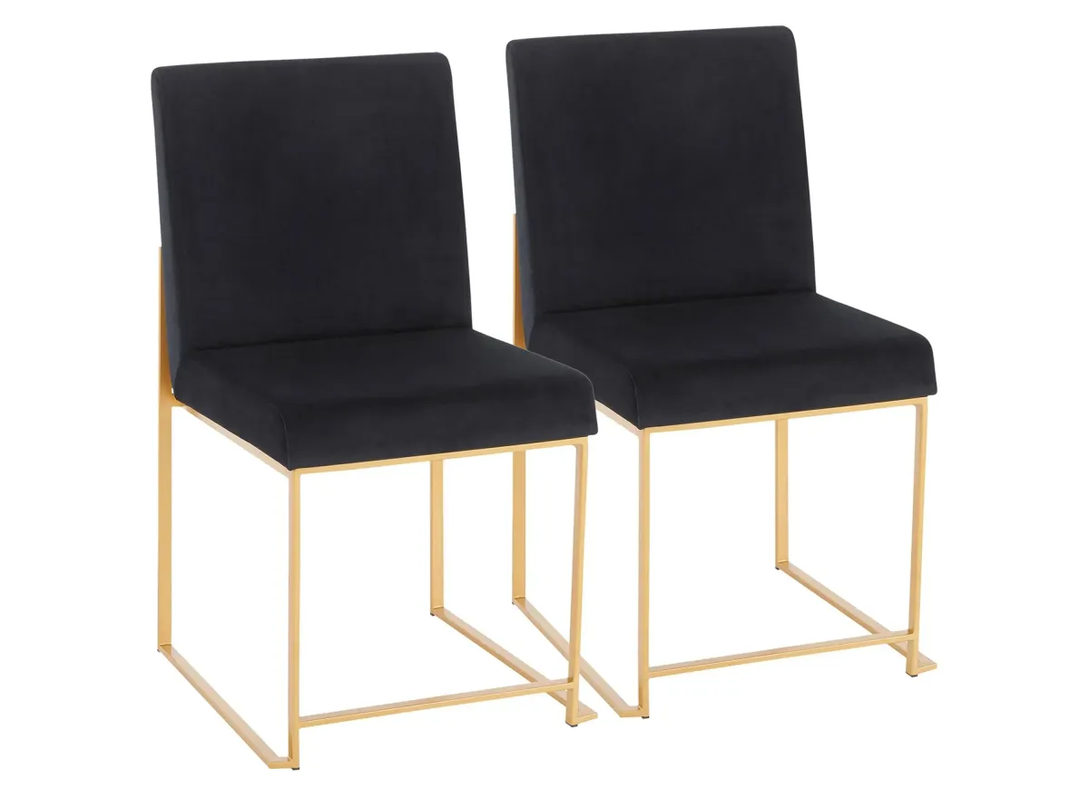 Fuji Dining Chairs: Set of 2 in Gold, Black by Lumisource