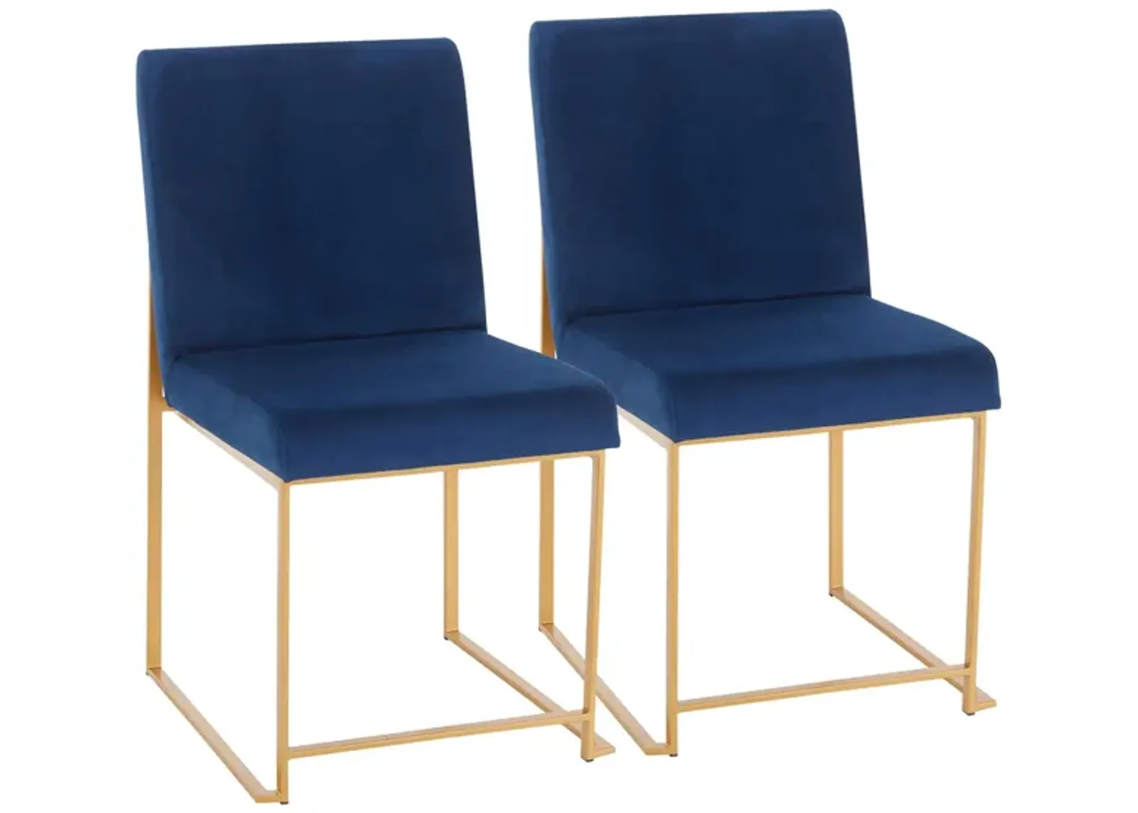 Fuji Dining Chairs: Set of 2 in Gold, Blue by Lumisource