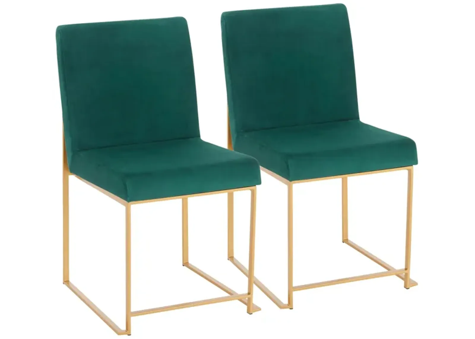 Fuji Dining Chairs: Set of 2 in Gold, Green by Lumisource