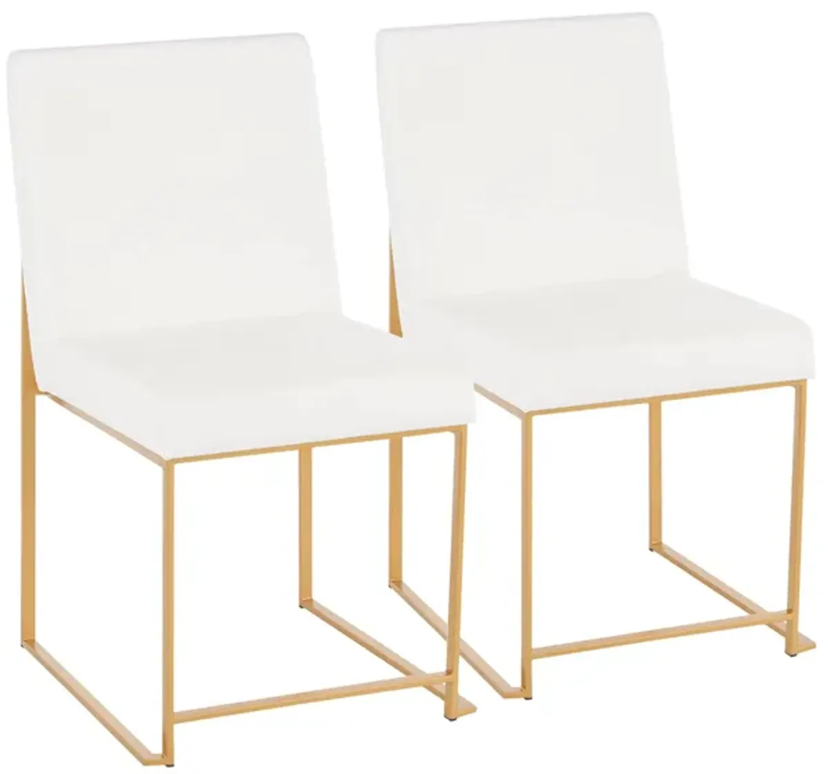 Fuji Dining Chairs: Set of 2 in Gold, White by Lumisource