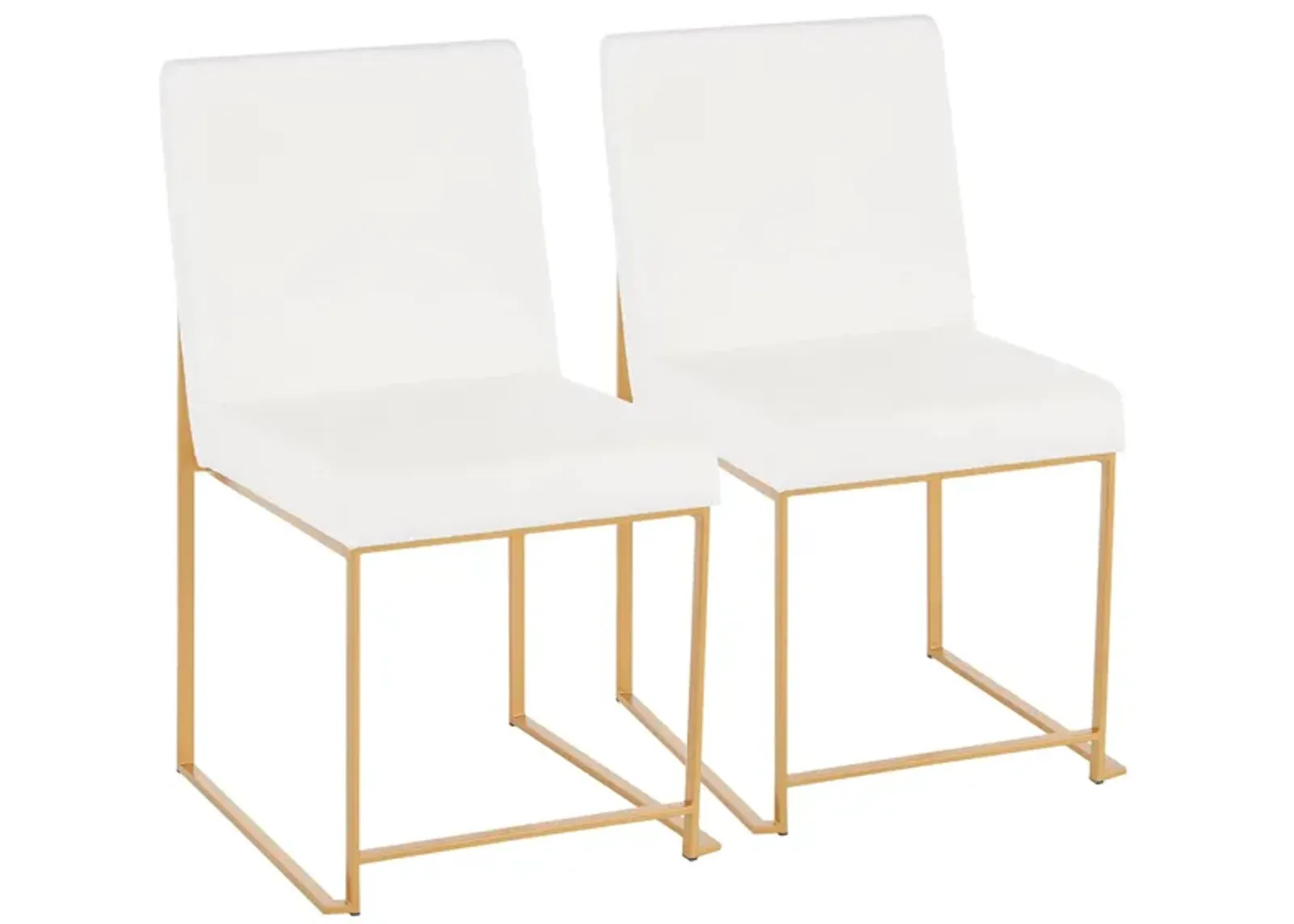 Fuji Dining Chairs: Set of 2 in Gold, White by Lumisource