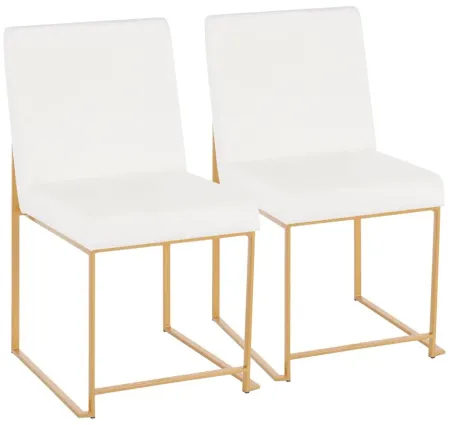 Fuji Dining Chairs: Set of 2 in Gold, White by Lumisource