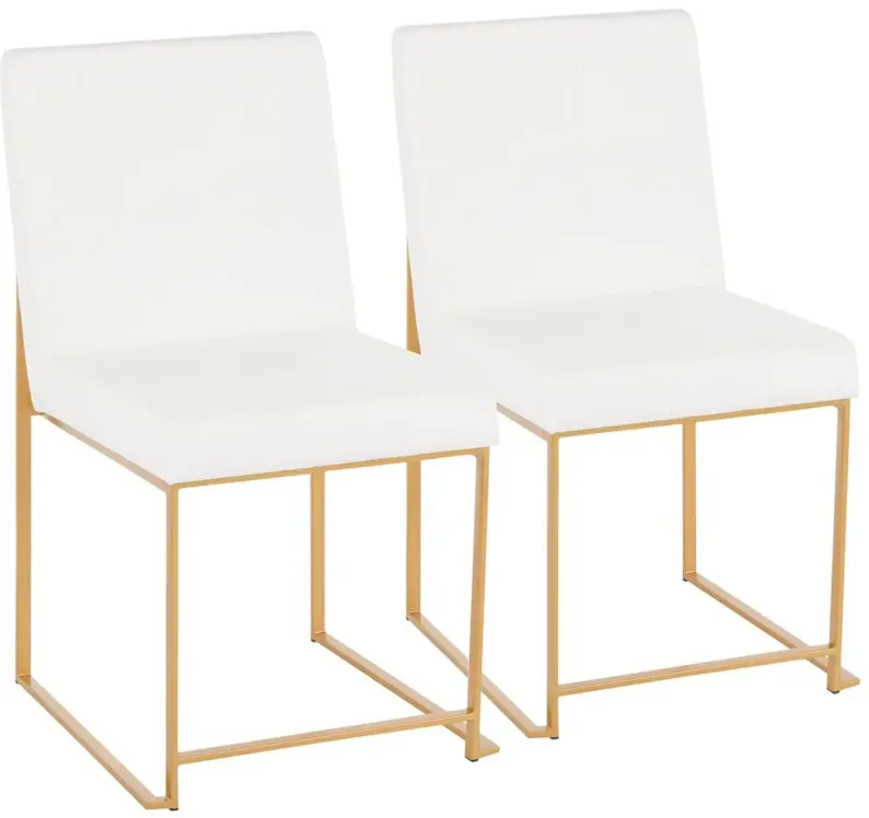 Fuji Dining Chairs: Set of 2 in Gold, White by Lumisource