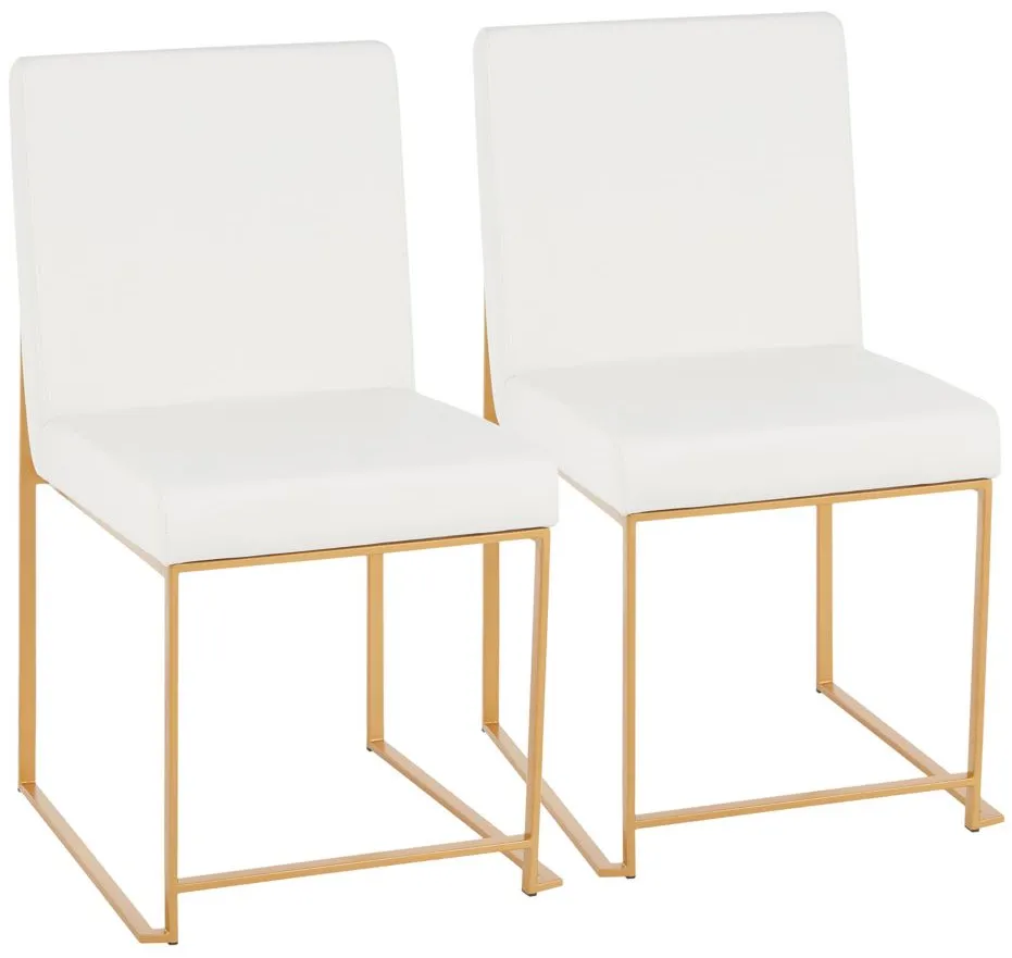 Fuji Dining Chairs: Set of 2 in Gold, White by Lumisource