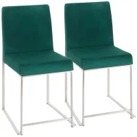 Fuji Dining Chairs: Set of 2 in Green by Lumisource