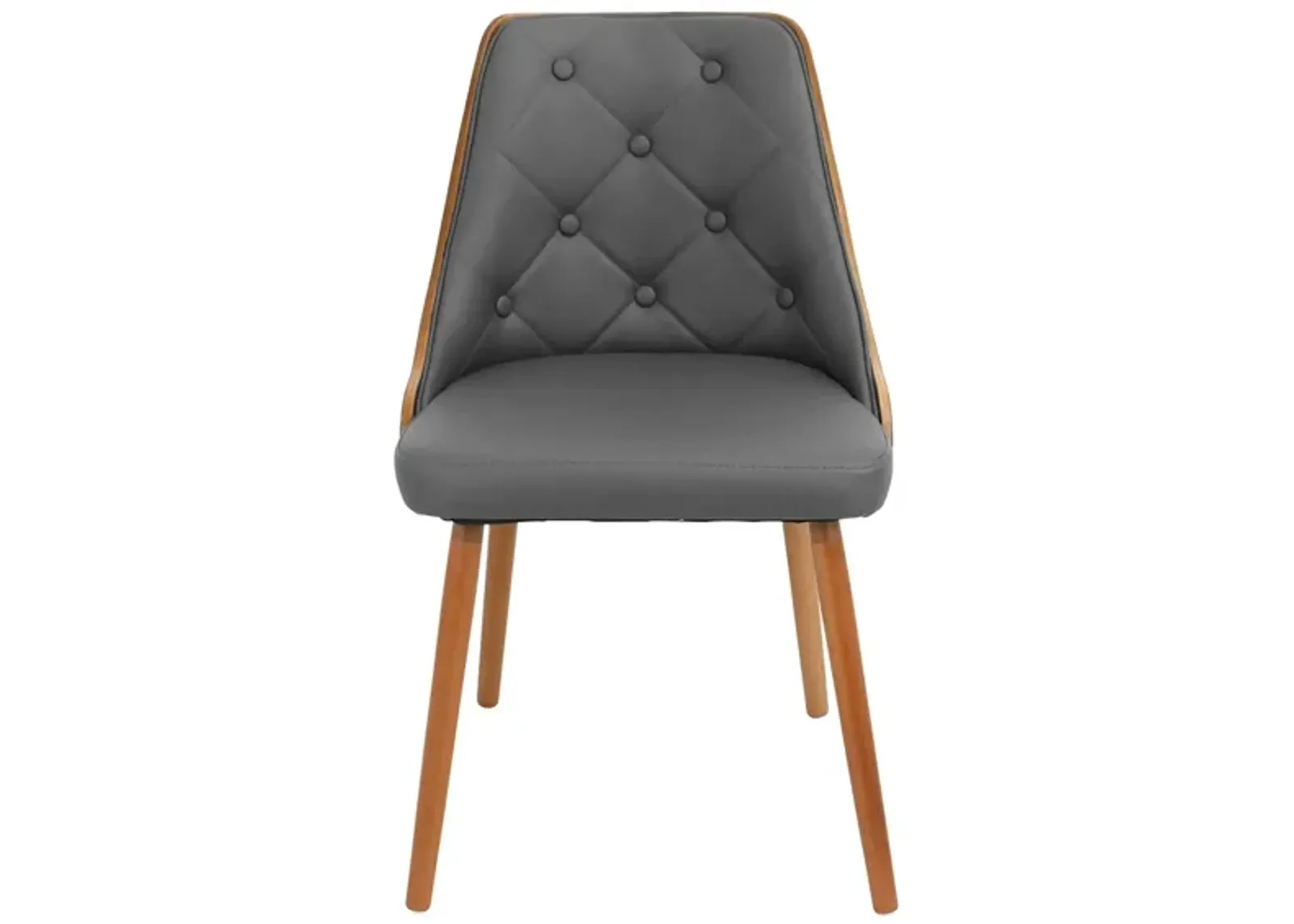 Gianna Dining Chair in Walnut, Grey by Lumisource