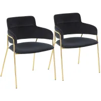 Napoli Dining Chairs: Set of 2 in Gold, Black by Lumisource