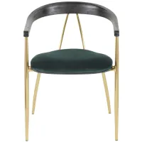 Vanessa Dining Chairs: Set of 2 in Gold, Green, Black by Lumisource