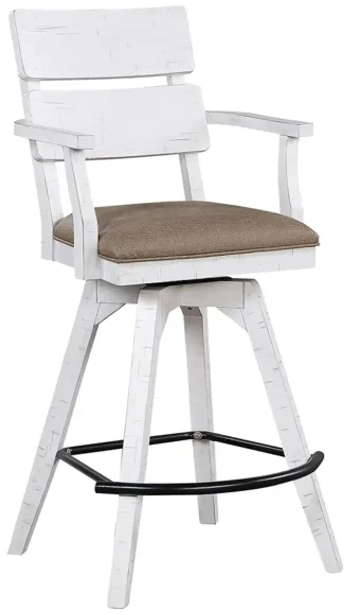 La Sierra Panel Back Bar Stool in White by ECI