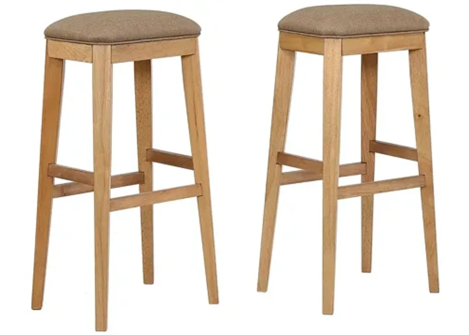 Logans Edge Saddle Counter Stool Set of 2 in Natural Wood by ECI