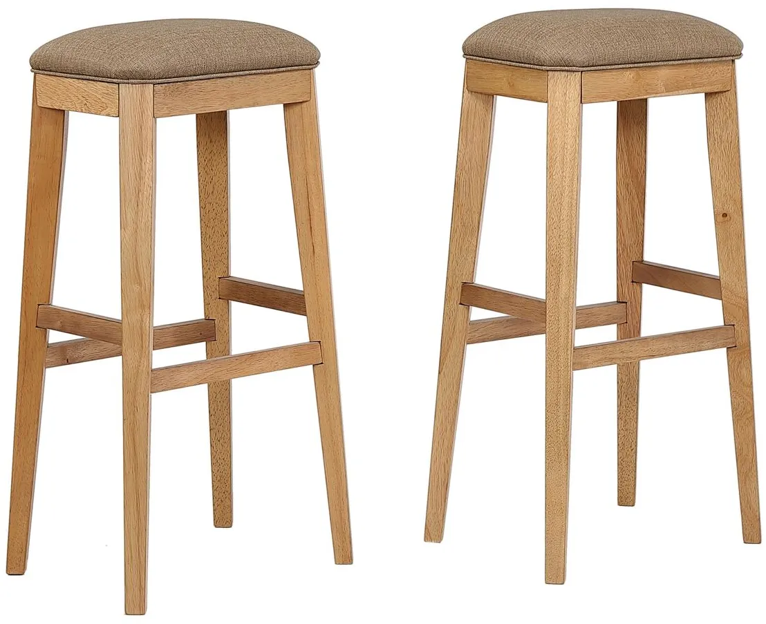 Logans Edge Saddle Counter Stool Set of 2 in Natural Wood by ECI