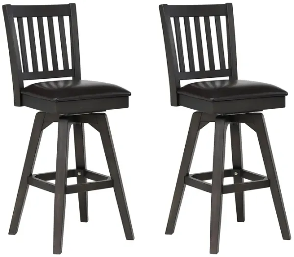 Ashford Slat Back Swivel Bar Stool Set of 2