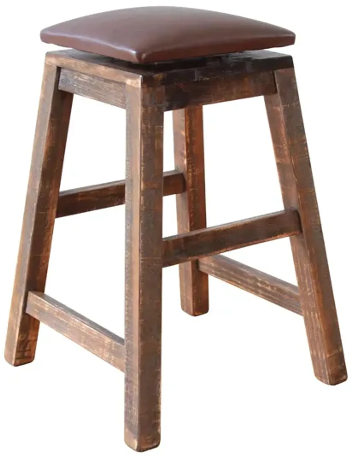 Antique Counter Height Stool in Antique Mulitcolor by International Furniture Direct