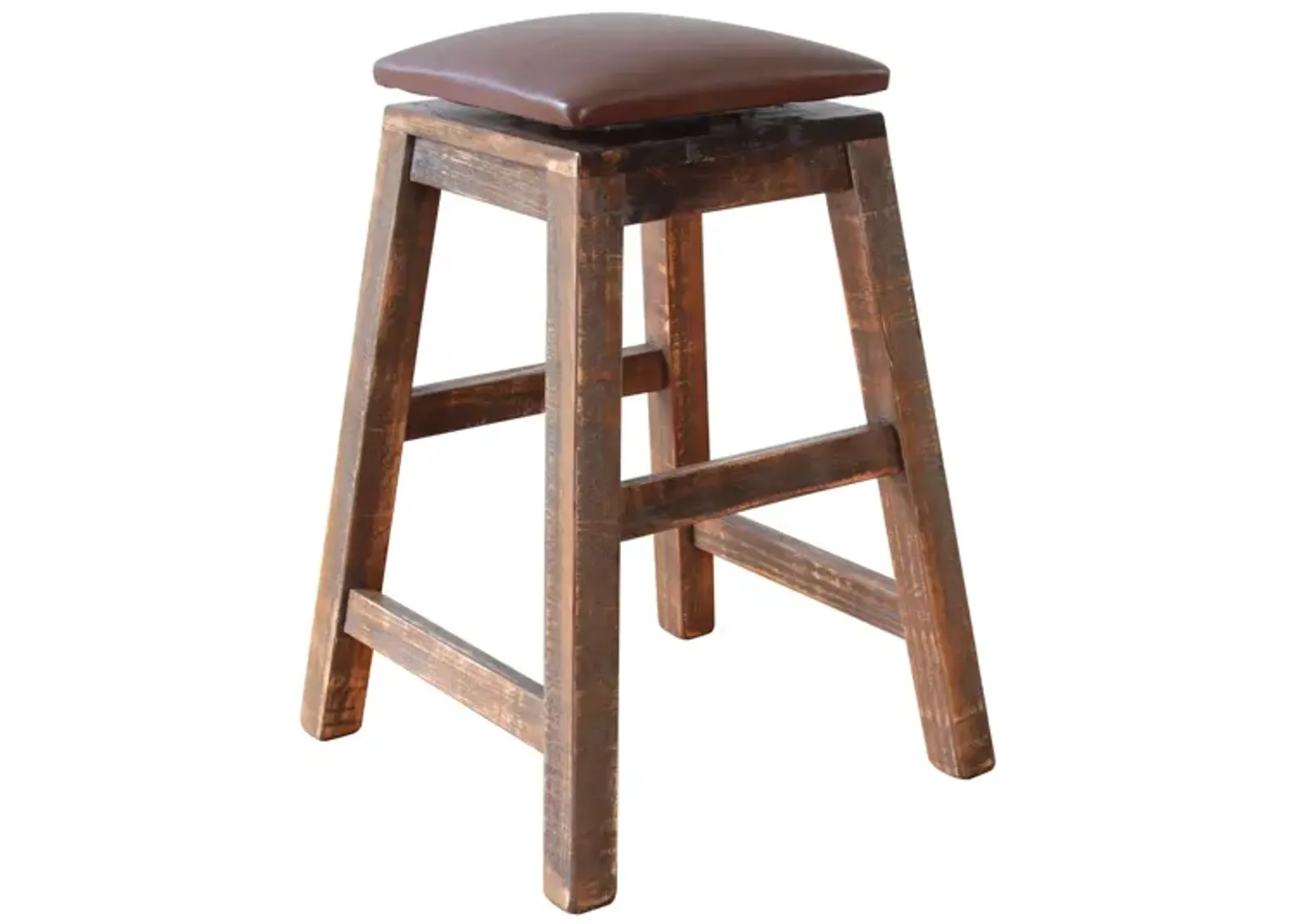 Antique Counter Height Stool in Antique Mulitcolor by International Furniture Direct