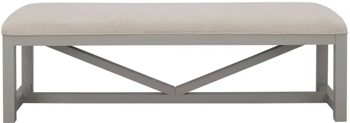 Crew Bench in Gray Skies by Riverside Furniture