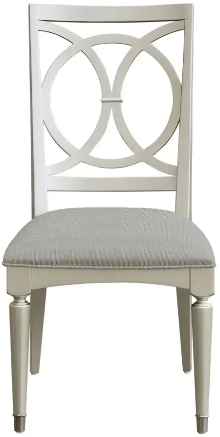 Zoey Wood Back Side Chair Set of 2 in Silver by Home Meridian International