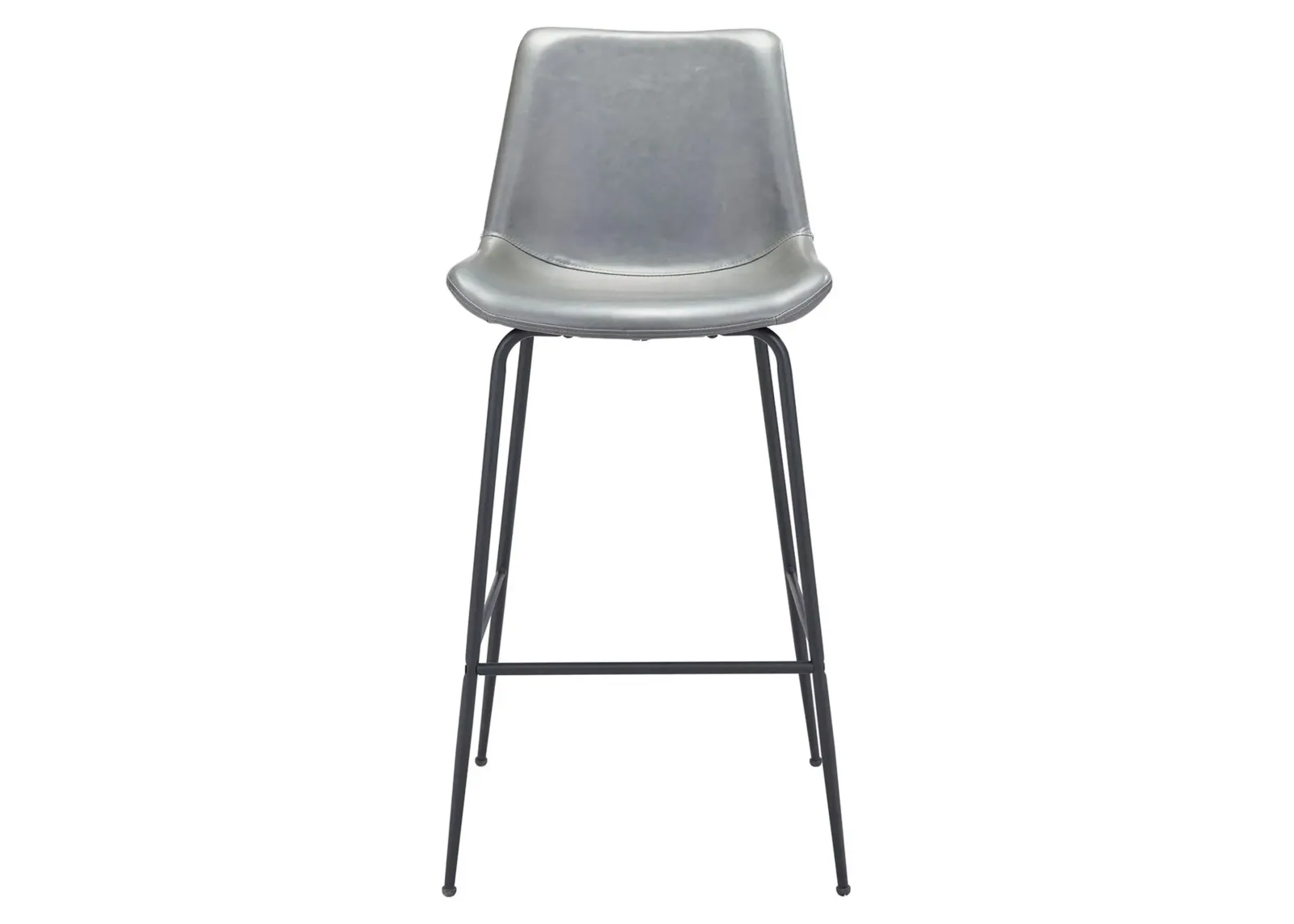 Byron Bar Stool in Gray, Black by Zuo Modern