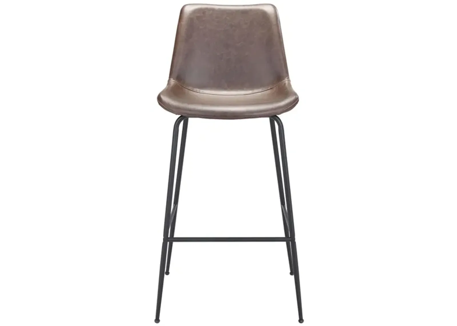 Byron Bar Stool in Brown, Black by Zuo Modern