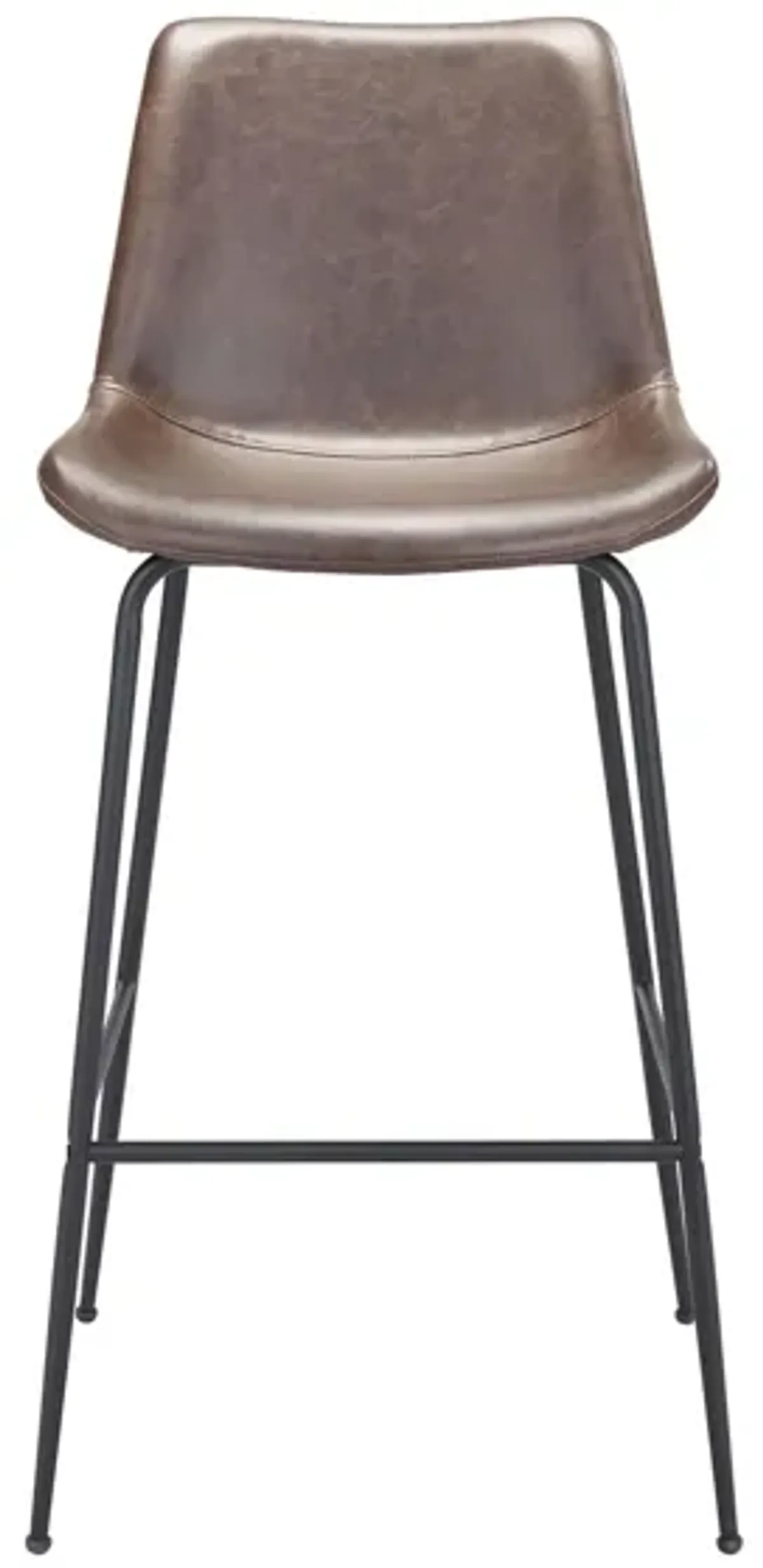 Byron Bar Stool in Brown, Black by Zuo Modern