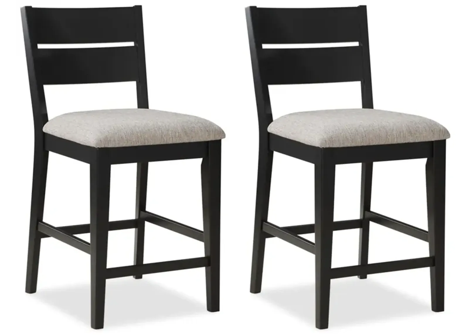 Mathis Counter Height Chair Set of 2 in Black;Gray by Crown Mark