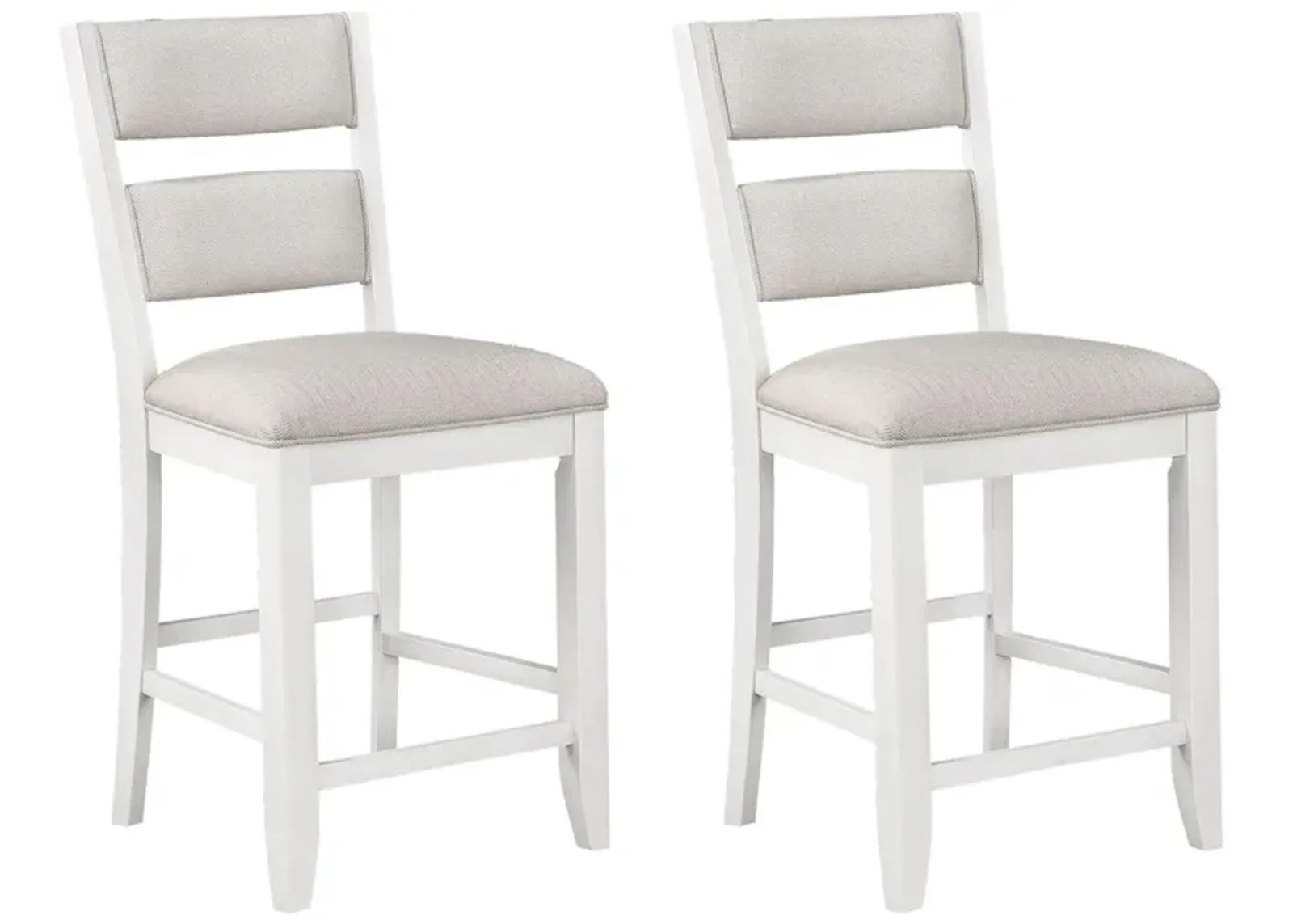 Wendy Counter Height Chair Set of 2 in White Base / Light Grey Seat by Crown Mark