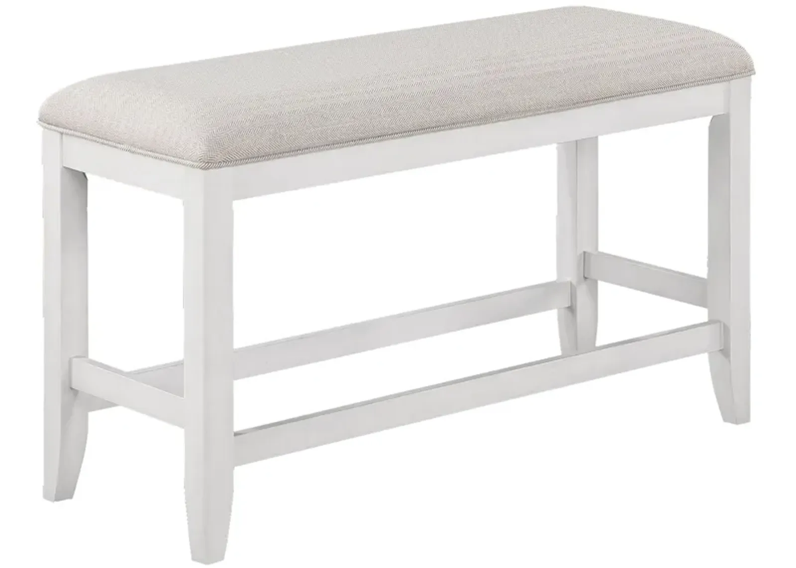 Wendy Counter Height Bench in White Base / Light Grey Seat by Crown Mark