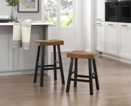 Oxton 29" Stool- Set of 2 in 2-Tone Finish (Black and Brown) by Homelegance