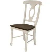 British Isles Napoleon Dining Chair - Set of 2 in Chalk-Cocoa Bean by A-America