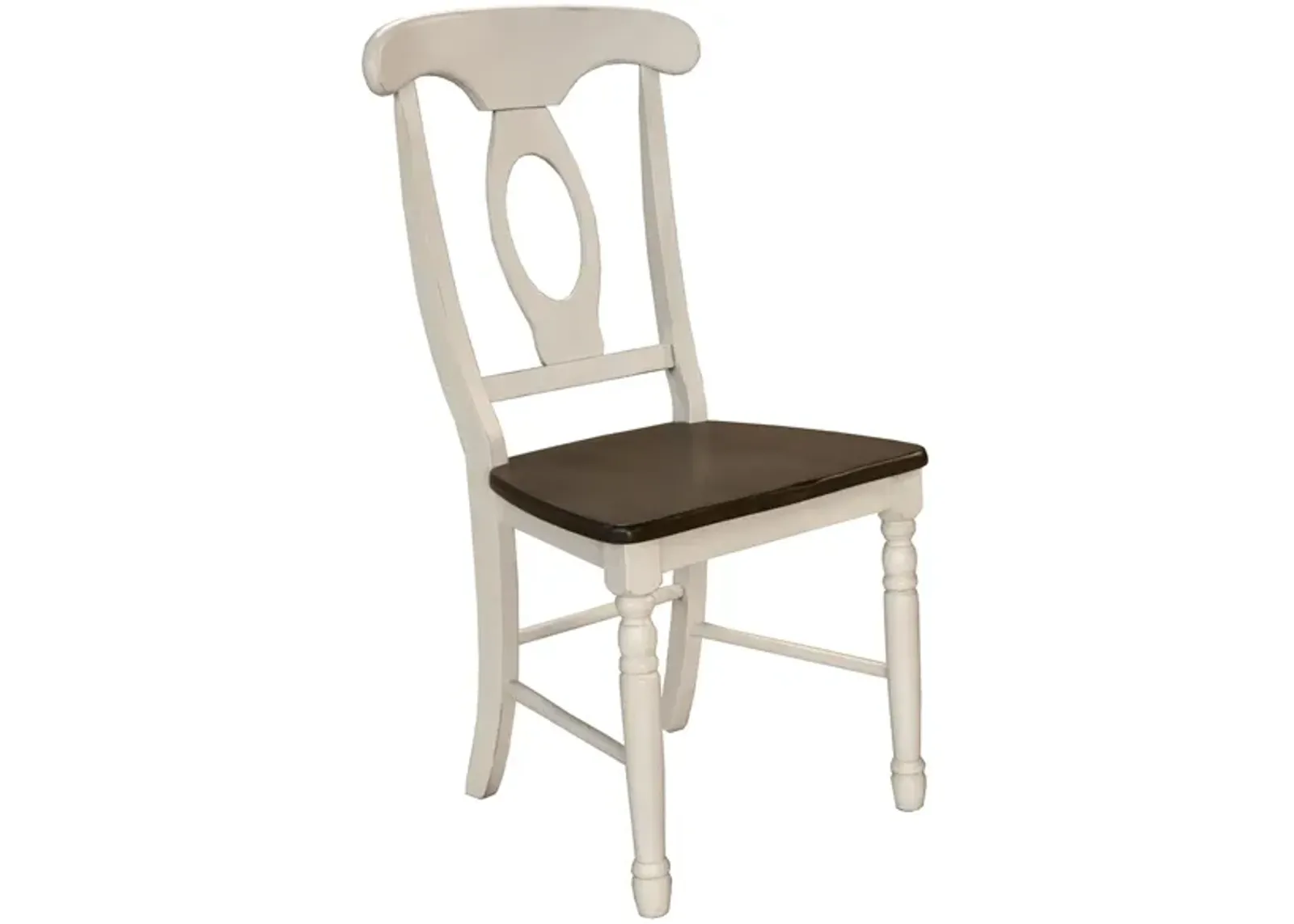 British Isles Napoleon Dining Chair - Set of 2 in Chalk-Cocoa Bean by A-America