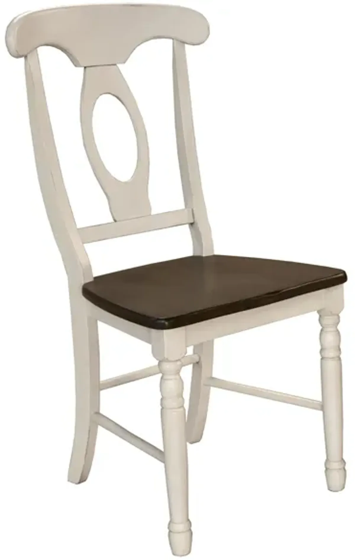 British Isles Napoleon Dining Chair - Set of 2 in Chalk-Cocoa Bean by A-America