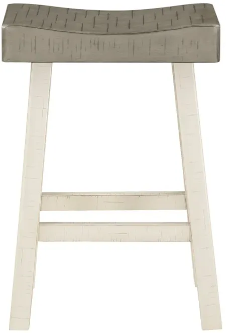 Oxton 24" Stool- Set of 2 in 2-Tone Finish (White and Coffee) by Homelegance
