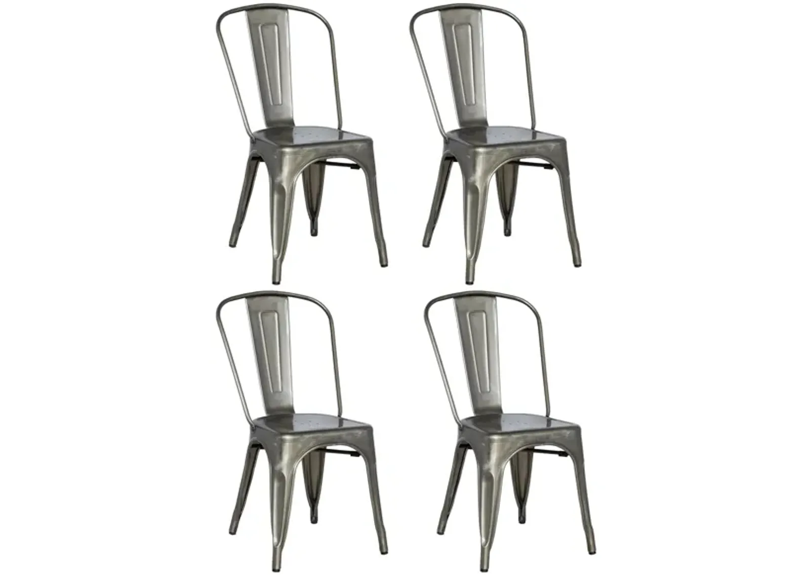 Felix Dining Chairs - Set of 4 in Gun Metal by Chintaly Imports