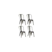 Felix Dining Chairs - Set of 4 in Gun Metal by Chintaly Imports