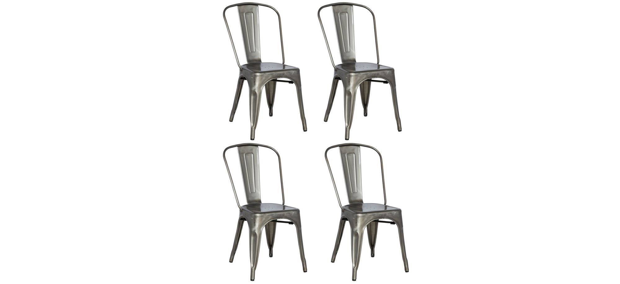 Felix Dining Chairs - Set of 4 in Gun Metal by Chintaly Imports