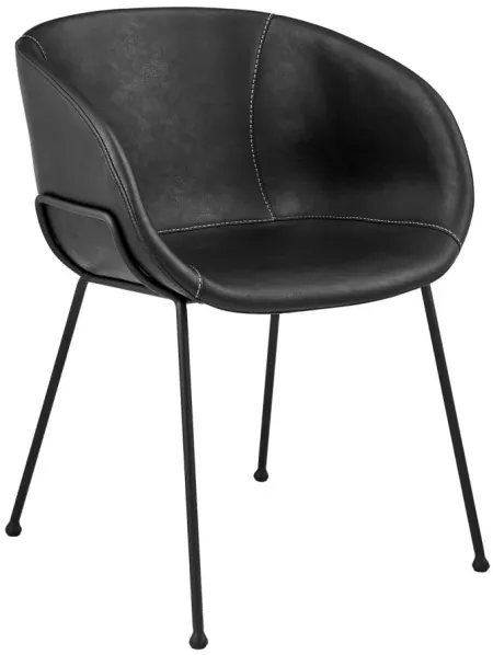 Zach Armchair Set of 2 in Black by EuroStyle