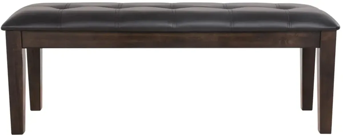 Haddigan Casual Large Upholstered Dining Room Bench in Dark Brown by Ashley Furniture