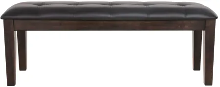 Haddigan Casual Large Upholstered Dining Room Bench in Dark Brown by Ashley Furniture