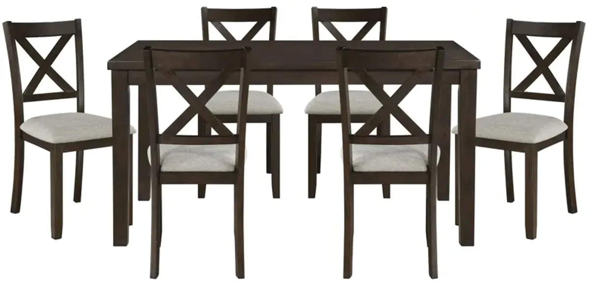 Finn 7-pc Dining Set in Dark Cherry by Homelegance