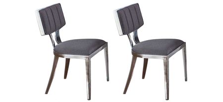 Mavis Dining Chairs - Set of 2 in Gray by Chintaly Imports