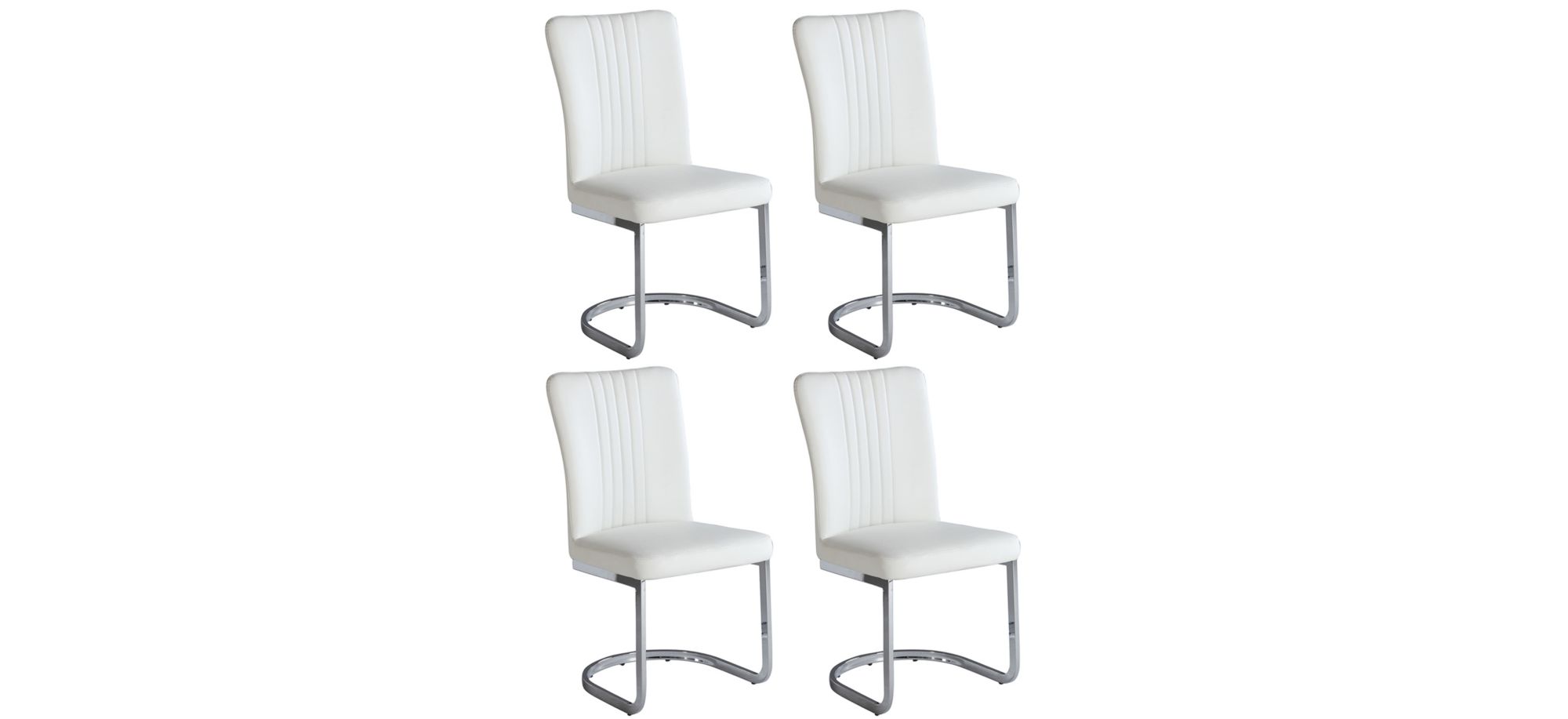 Fairchild Dining Chairs - Set of 4 in White by Chintaly Imports