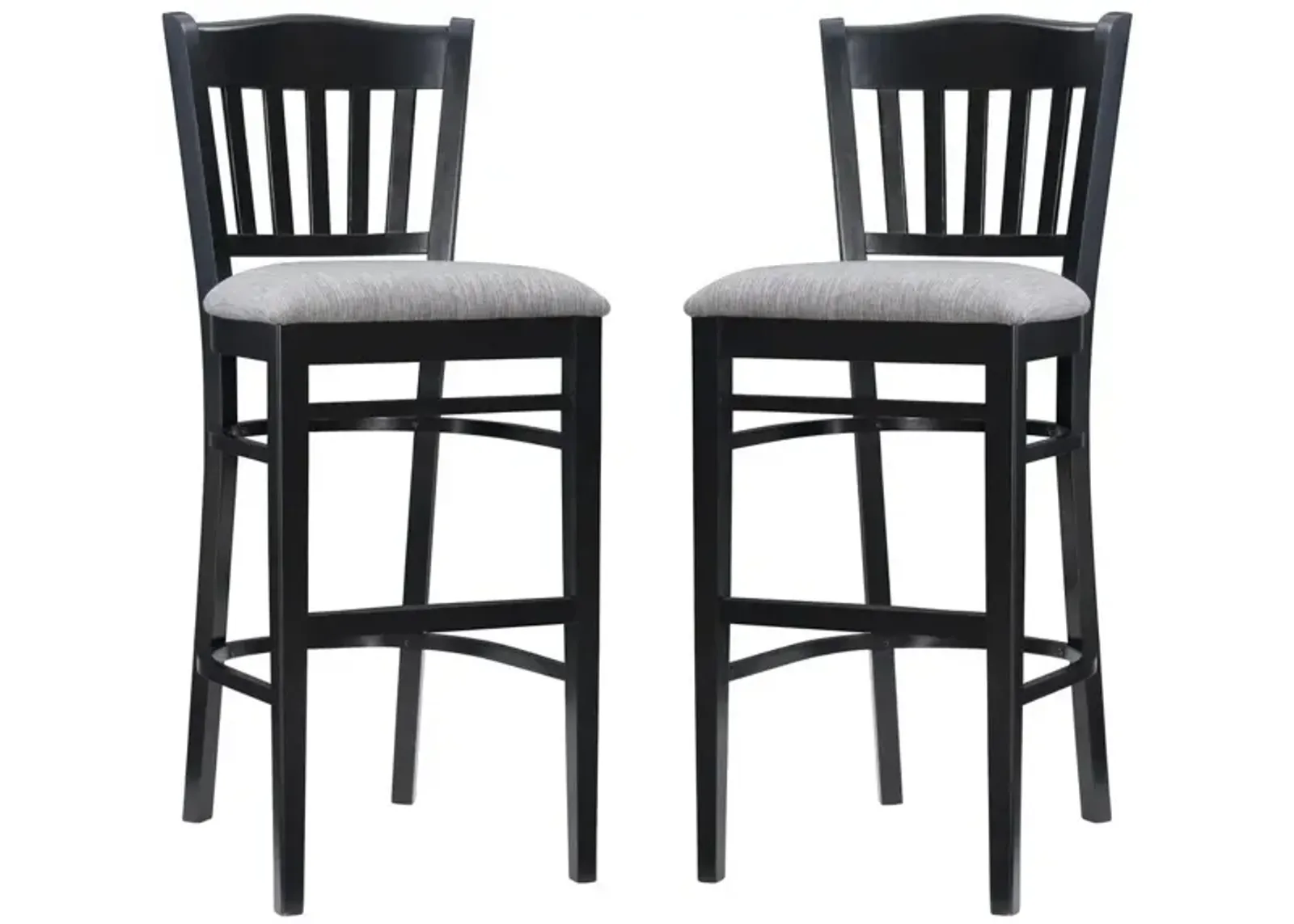 Maryah Upholstered Bar Stool - Set of 2 in Black by Linon Home Decor