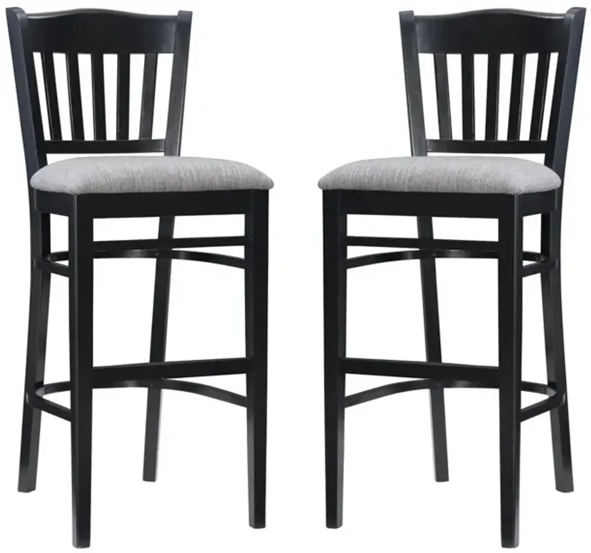 Maryah Upholstered Bar Stool - Set of 2 in Black by Linon Home Decor